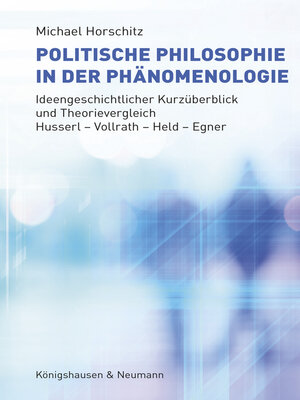 cover image of Politische Philosophie in der Phänomenologie